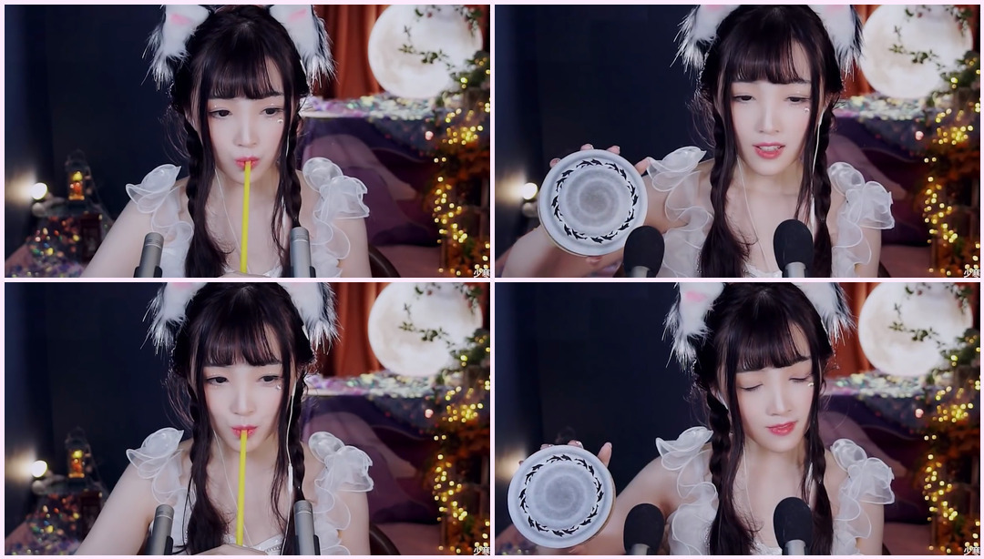 【ASMR直播录像Vol.19】高效哄睡，搅拌大脑，净化心灵（吸管、采耳、泡沫、溪水鼓、耳罩、口腔音） 蕾丝Asmr ASMR视频