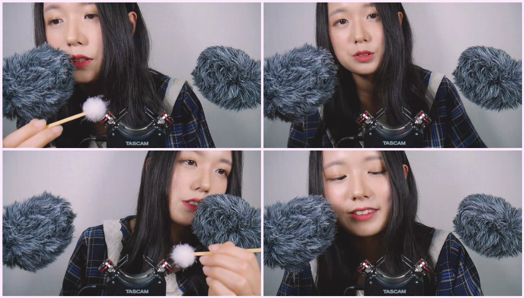ASMR 耳朵清洁和耳语韩语 |蓬松耳夹 | Tascam + Rode nt5 Sonagi ASMR视频