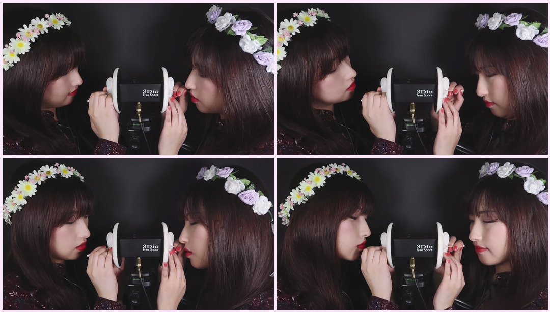 ASMR。用棉签清洁双耳（壮举。嘴巴的声音）- 双胞胎Asmr ASMR视频