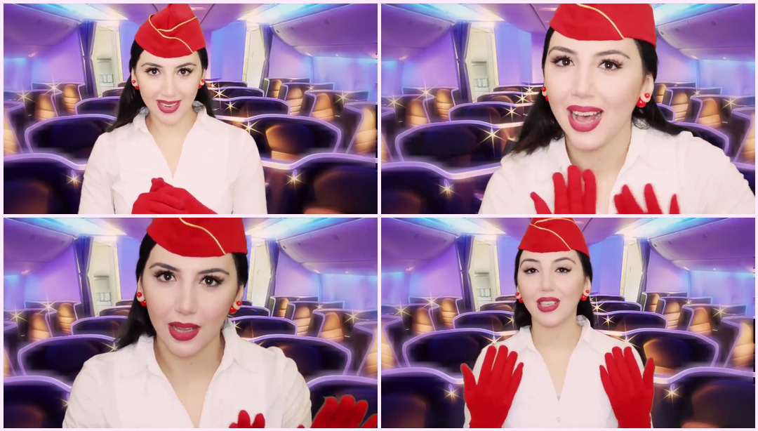 ASMR AIRLINES ️ 头等舱航班 ️ 放松唱歌睡觉 - 空姐角色扮演 空姐Asmr ASMR视频